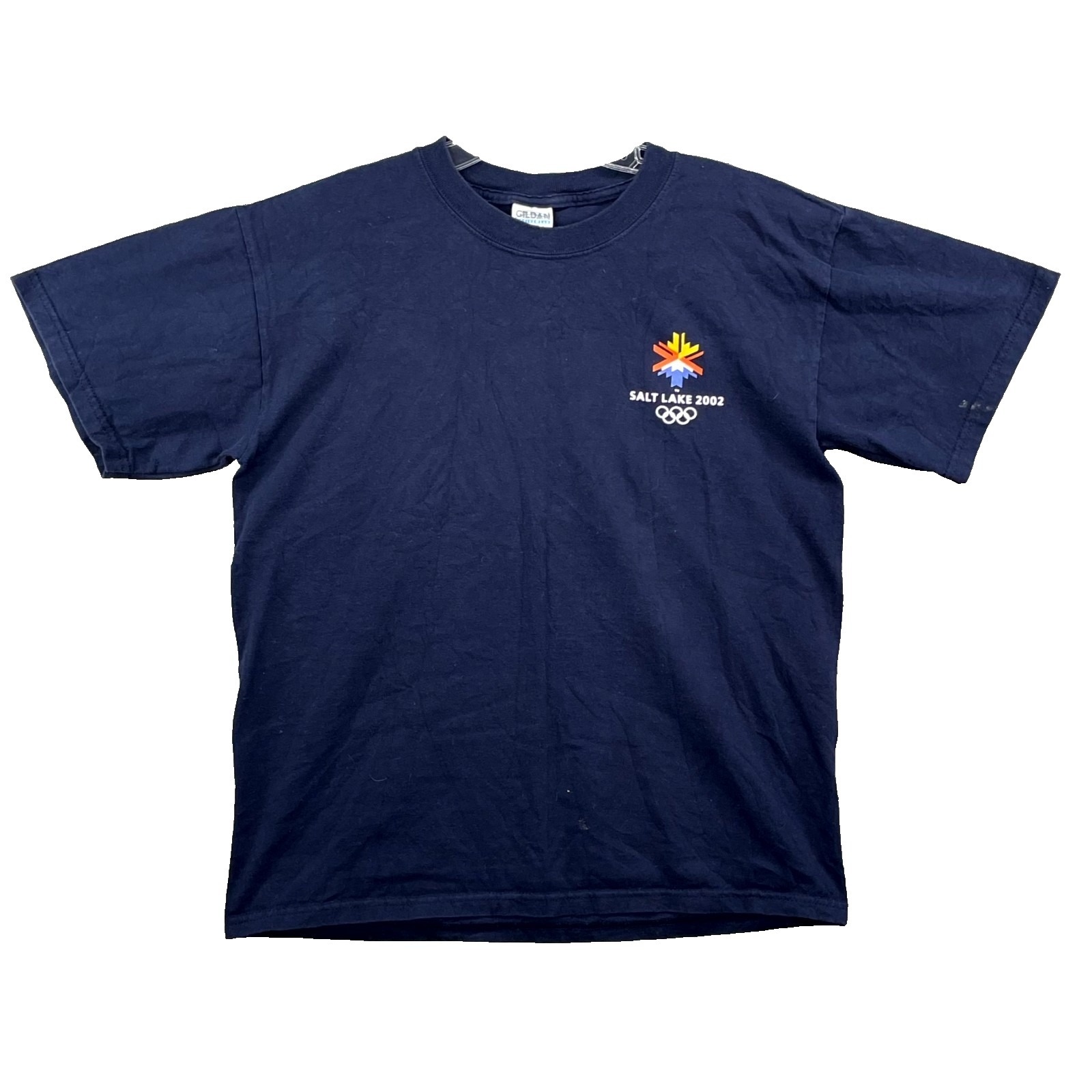 Vintage Gildan T Shirt Mens Medium Blue Salt Lake 2002 Winter Olympics Games
